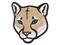 Cougar Head Mountain Lion Multi-Color Embroidered Iron-On or Hook & Loop Patch Applique